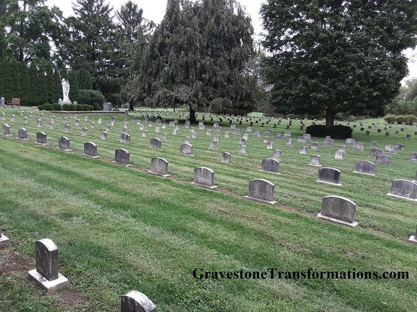 Mark Smith of Gravestone Transformations in Peebles, Adams County, Ohio provided cemetery preservation techniques to Villa Maria, The Sisters of the Humility of Mary Cemetery, located in Pennsylvania